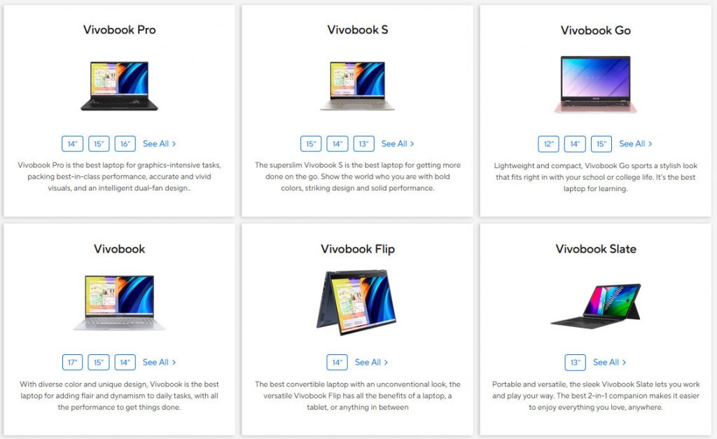 لپتاپ های ایسوس خانواده VivoBook