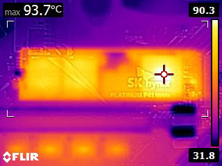 تصویر دوربین حرارتی از P41 در زمان حداکثر بار بدون فن خنک کننده